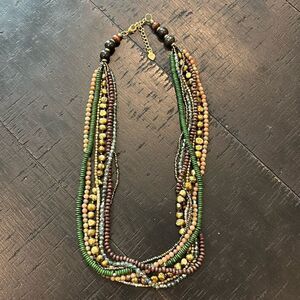 Nakamol Multistrand Earth Colors Semi Precious Stones Boho Southwestern Necklace